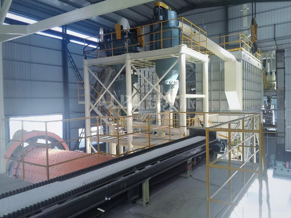 Calcium carbonate ball mill and grading production line