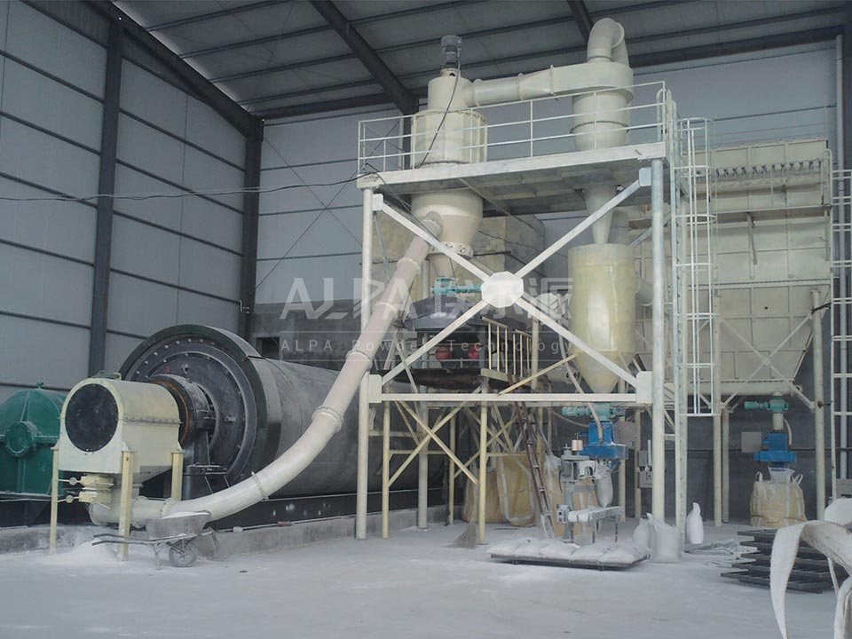 Quartz powder ball mill and air classifier production line